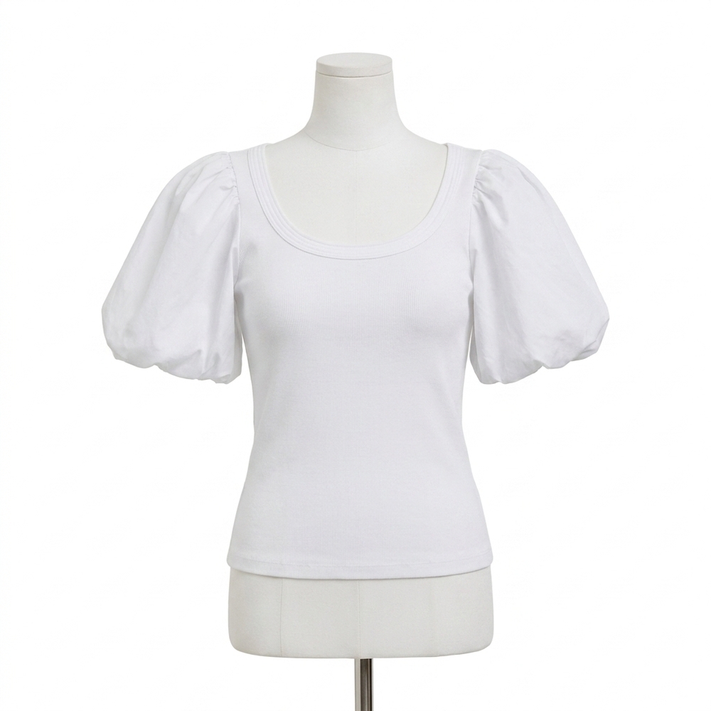 NEW RAILS hallie scoop neck top in white